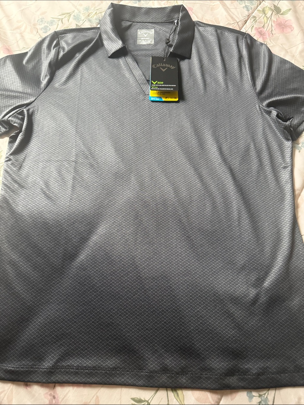 Callaway opti dri Charcoal Diamond-Texture Polo size M buttery comfy fabric